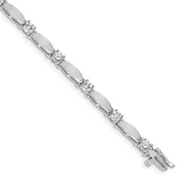 14k White Gold 4mm Bar Link Tennis Bracelet Mounting-X2363W