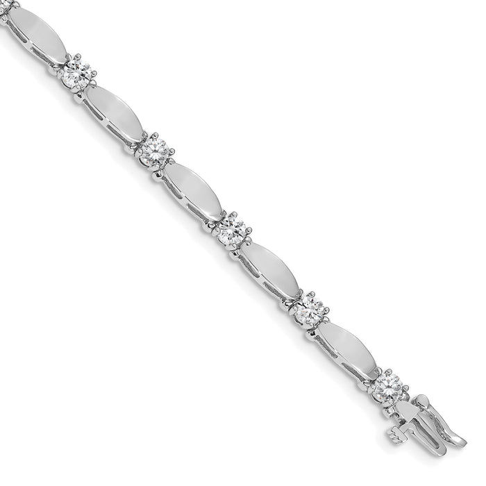 14k White Gold 4mm Bar Link Tennis Bracelet Mounting-X2363W