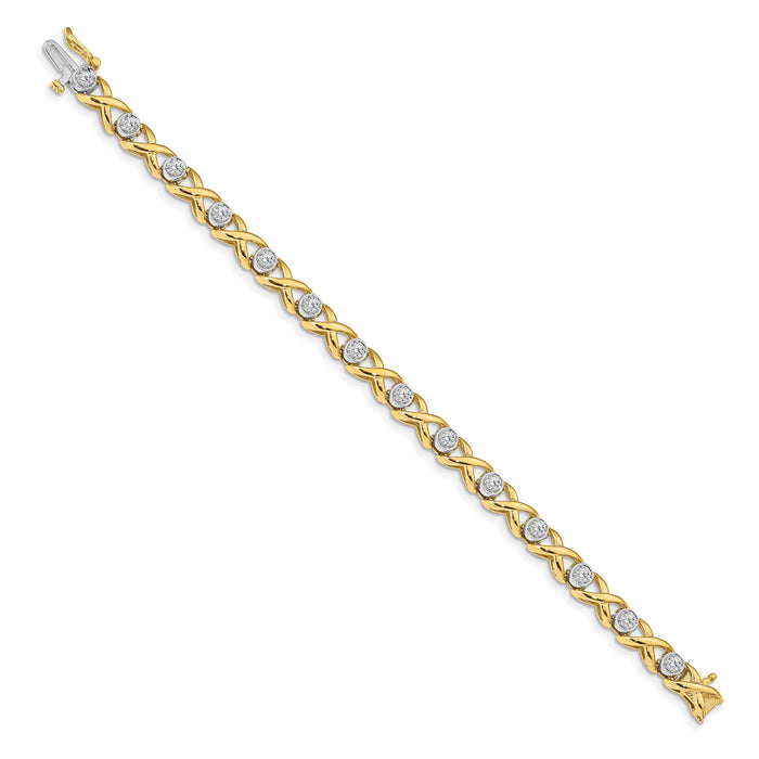 14k Two-tone 2.6mm Diamond Tennis Bracelet Mounting-X2365