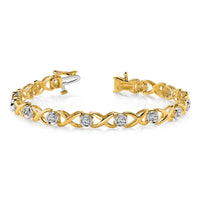 14k Two-tone 2.6mm Diamond Tennis Bracelet Mounting-X2365