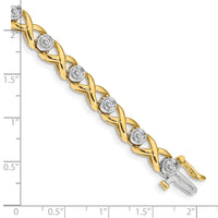 14k Two-tone 2.6mm Diamond Tennis Bracelet Mounting-X2365
