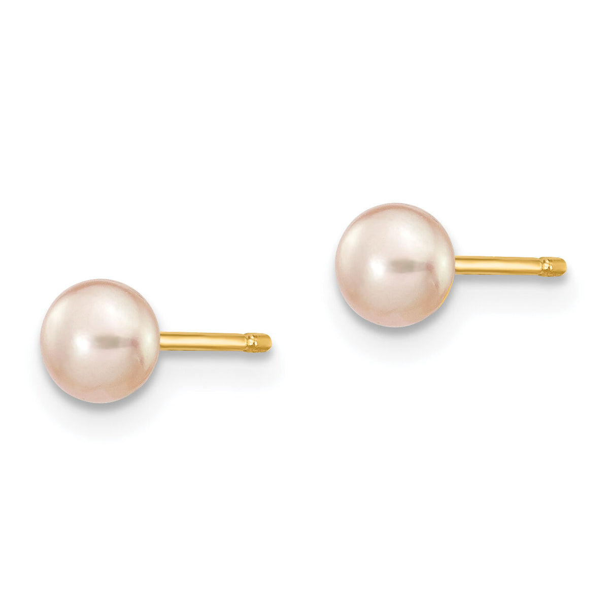 14K 4-5mm Purple Freshwater Cultured Button Pearl Stud Post Earrings-X40BPU