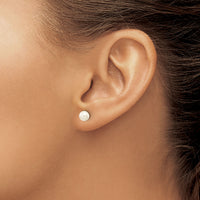 14k 5-6mm White Round Freshwater Cultured Pearl Stud Post Earrings-X50PW