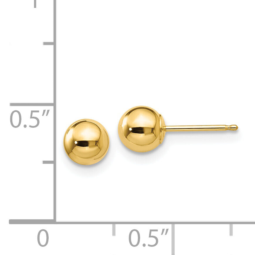 14k Polished 5mm Ball Post Earrings-X5MMG
