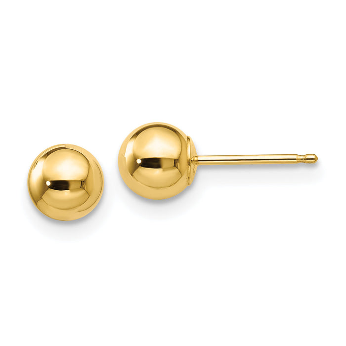 14k Polished 5mm Ball Post Earrings-X5MMG