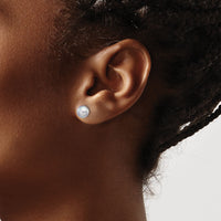 14k 6-7mm Grey Button FW Cultured Pearl Stud Post Earrings-X60BG