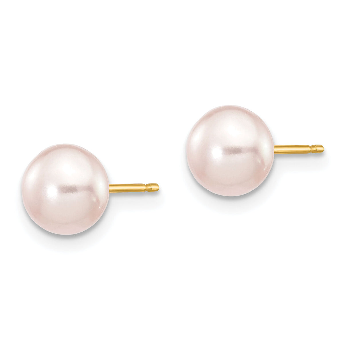14k 6-7mm Purple Button Freshwater Cultured Pearl Stud Post Earrings-X60BPU