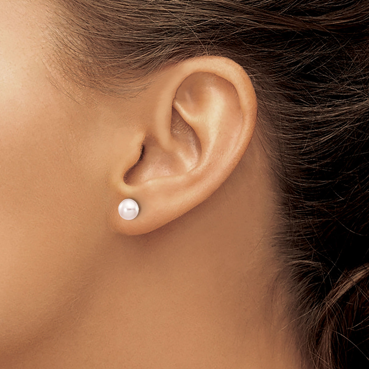 14k 6-7mm Purple Button Freshwater Cultured Pearl Stud Post Earrings-X60BPU