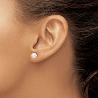 14k 6-7mm Purple Button Freshwater Cultured Pearl Stud Post Earrings-X60BPU
