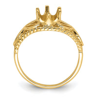 14k Polished 8x6 Oval Gemstone Filigree Ring Mounting-X6102