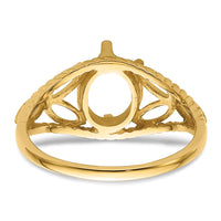 14k Polished 8x6 Oval Gemstone Filigree Ring Mounting-X6102