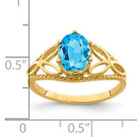 14k Blue Topaz Ring-X6102BT