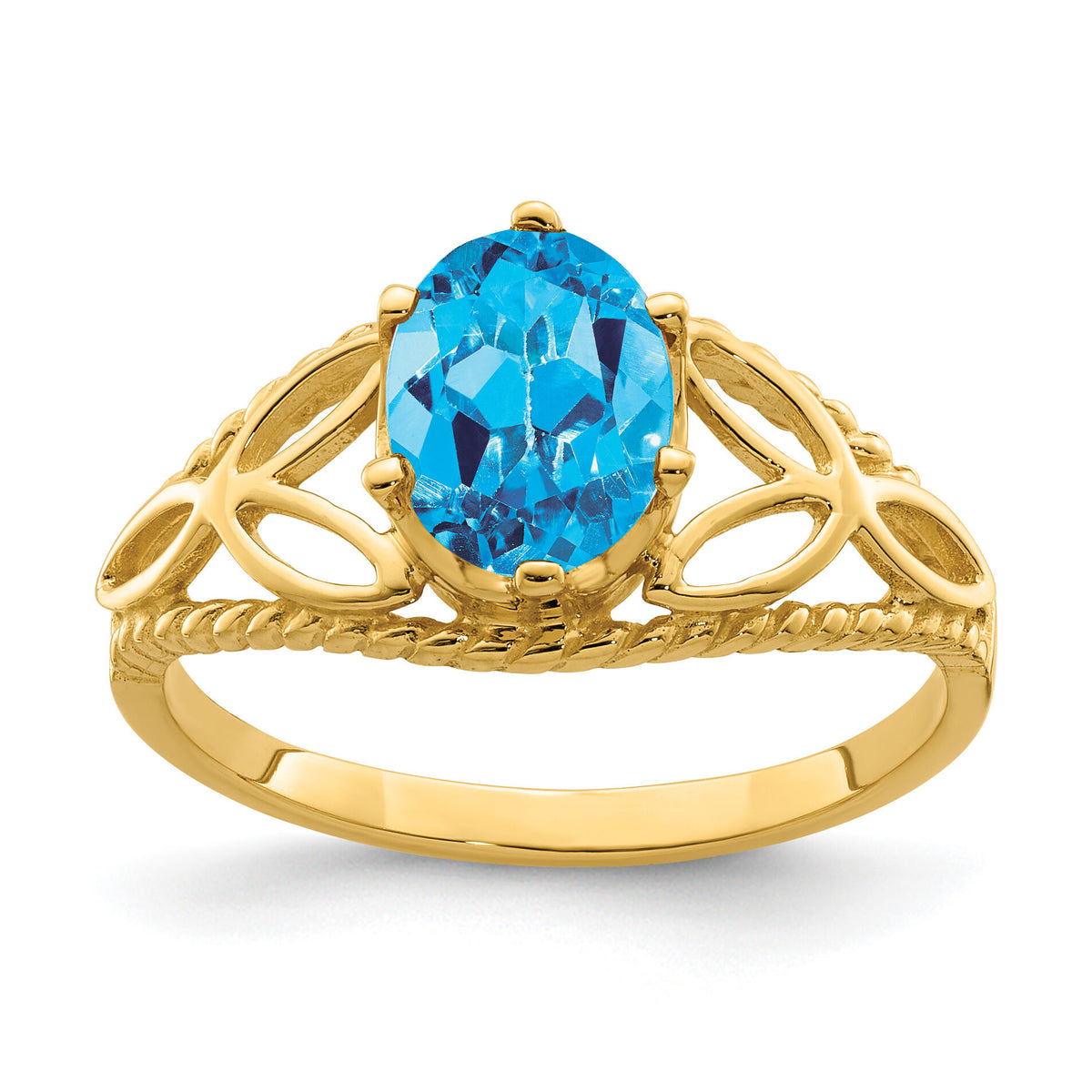 14k Blue Topaz Ring-X6102BT