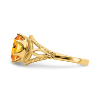 14k 8x6mm Oval Citrine ring-X6102CI