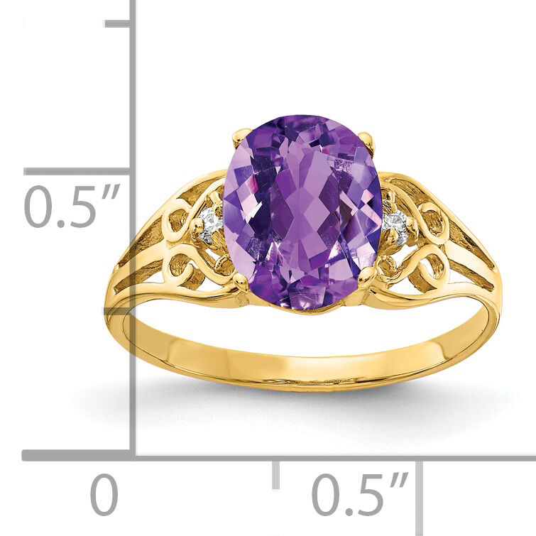 14k 9x7mm Oval Amethyst A Diamond ring-X6106AM/A