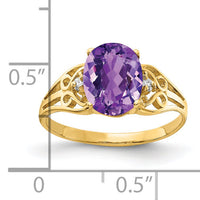 14k 9x7mm Oval Amethyst A Diamond ring-X6106AM/A
