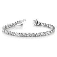 14k White Gold 2.25mm Swirled Tennis Bracelet Mounting-X630W