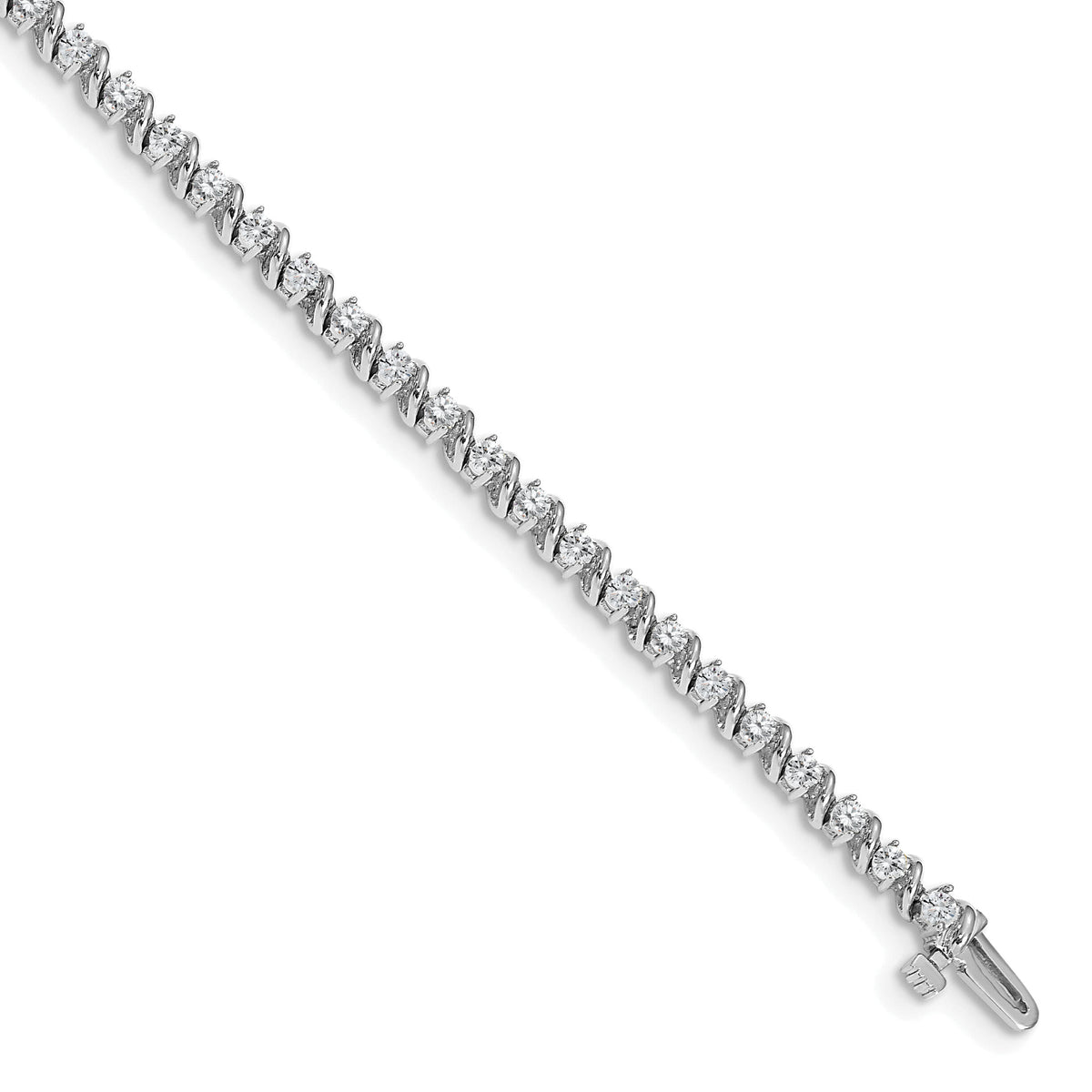 14k White Gold 2.25mm Swirled Tennis Bracelet Mounting-X630W
