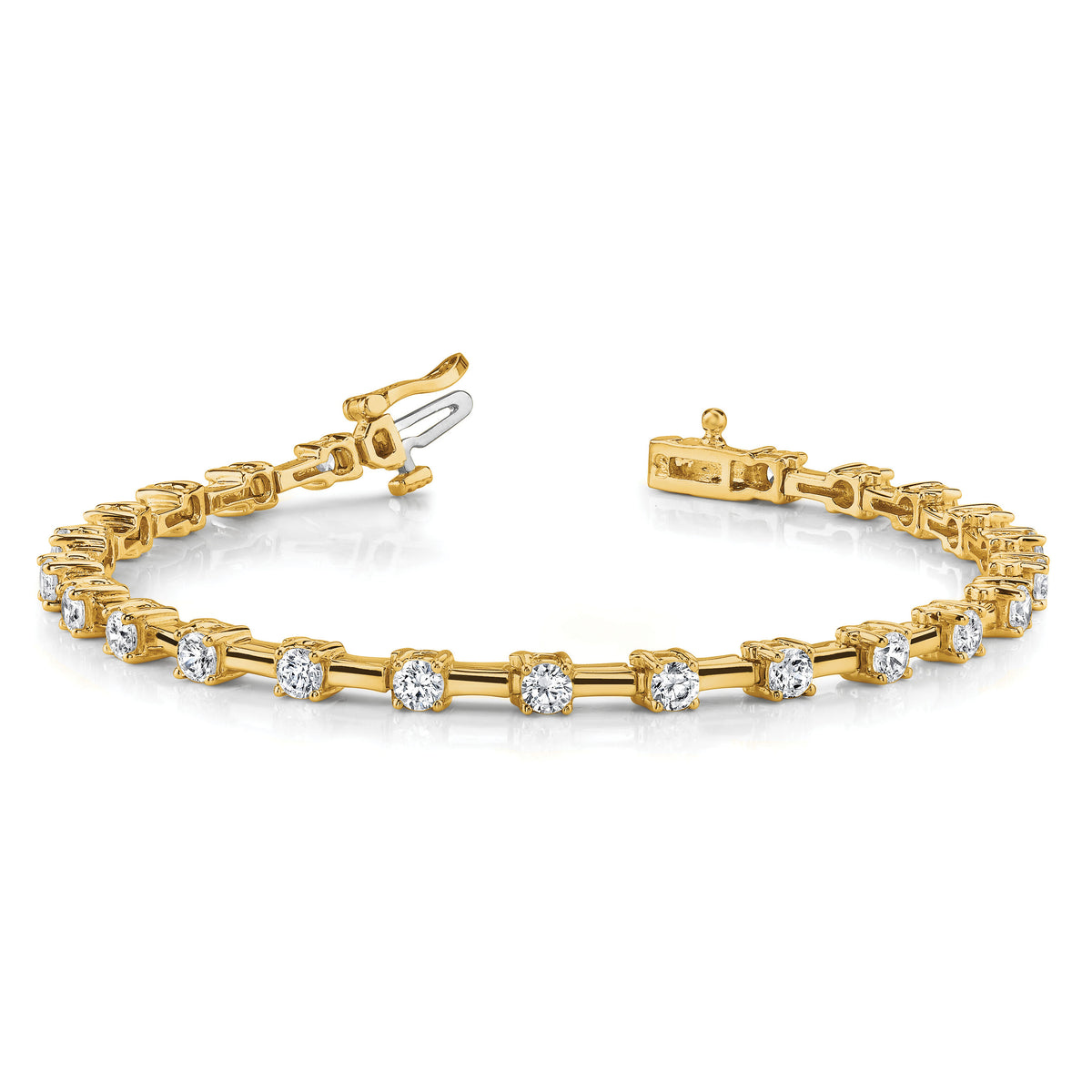 14k 2.6mm Bar Link Tennis Bracelet Mounting-X636