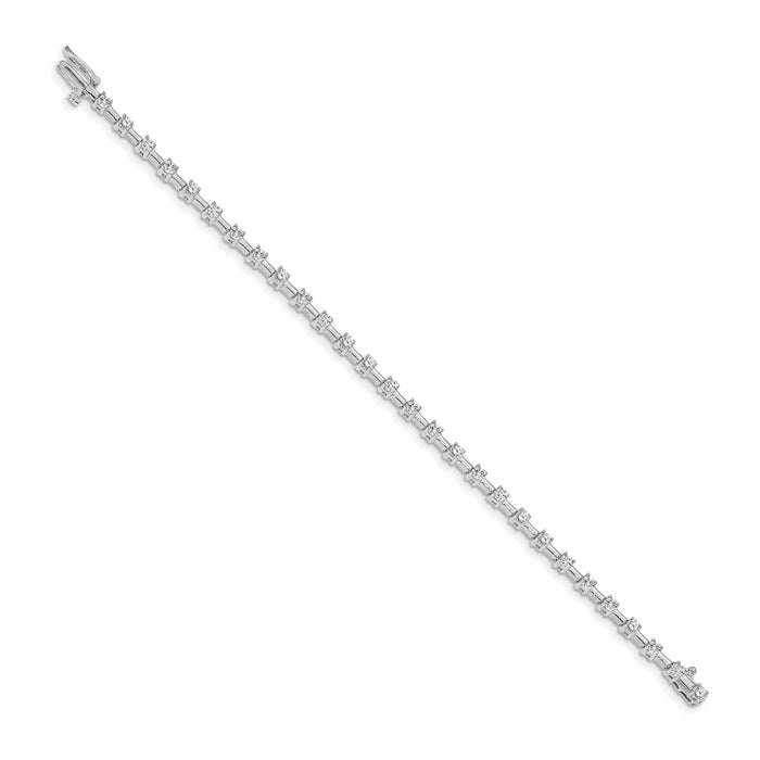 14k White Gold 2.6mm Bar Link Tennis Bracelet Mounting-X636W