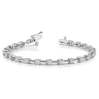 14k White Gold 2.6mm Bar Link Tennis Bracelet Mounting-X636W