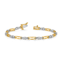 14k Two-Tone Fancy Link Tennis Bracelet Mtg-X638