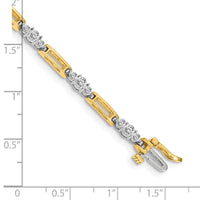 14k Two-Tone Fancy Link Tennis Bracelet Mtg-X638