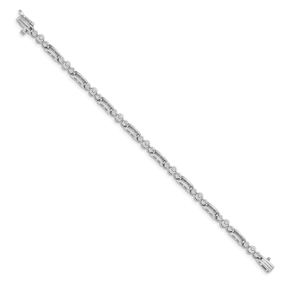 14k White Gold Fancy Link Tennis Bracelet Mounting-X639W
