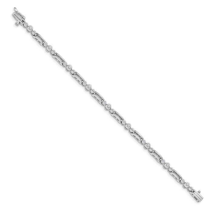 14k White Gold Fancy Link Tennis Bracelet Mounting-X639W
