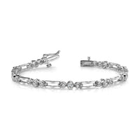 14k White Gold Fancy Link Tennis Bracelet Mounting-X639W
