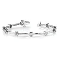 14k White Gold 2.3mm Bar Link Bracelet Mounting-X646W