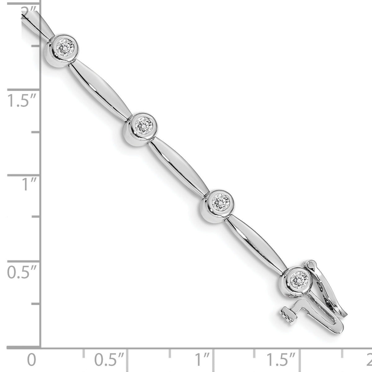 14k White Gold 2.3mm Bar Link Bracelet Mounting-X646W