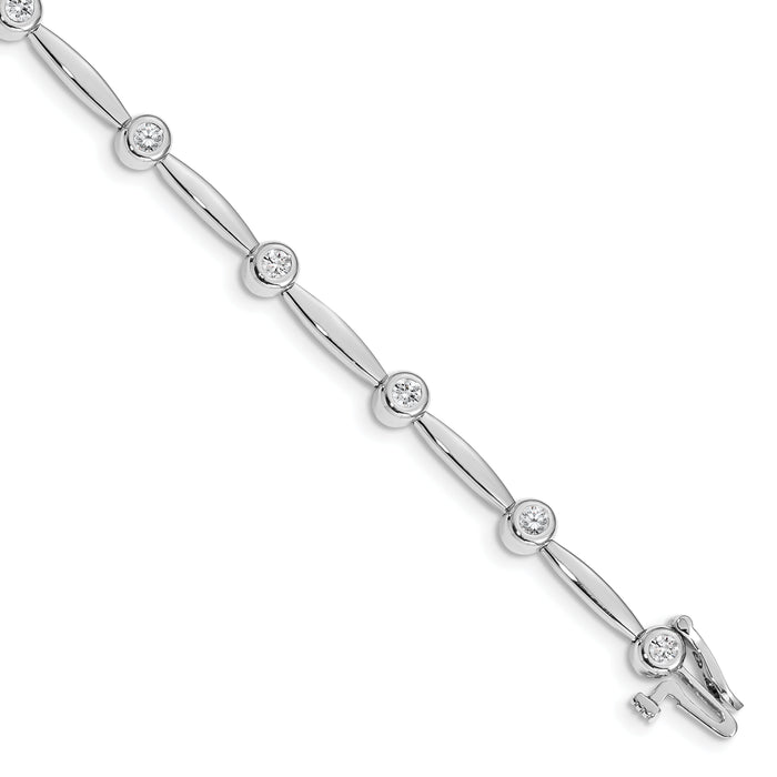 14k White Gold 2.3mm Bar Link Bracelet Mounting-X646W