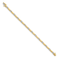 14k Two-tone 2.6mm Bar Link Tennis Bracelet Mounting-X654