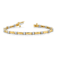 14k Two-tone 2.6mm Bar Link Tennis Bracelet Mounting-X654