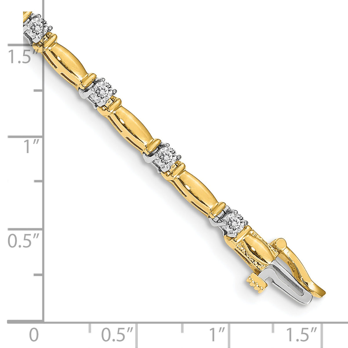 14k Two-tone 2.6mm Bar Link Tennis Bracelet Mounting-X654