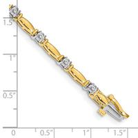 14k Two-tone 2.6mm Bar Link Tennis Bracelet Mounting-X654