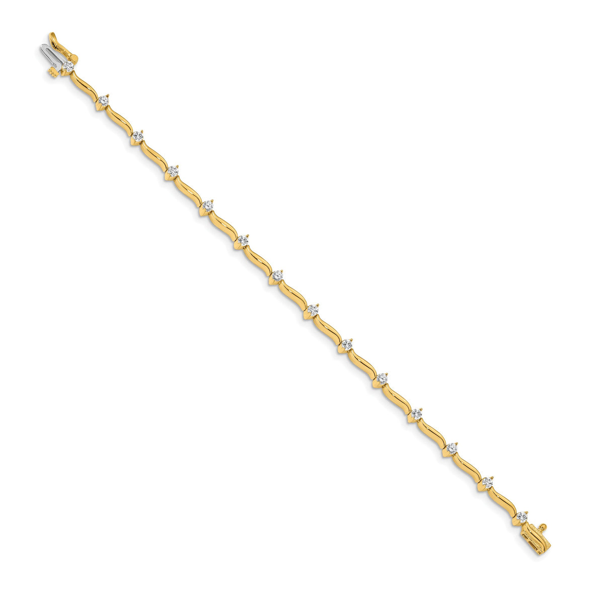 14k 2.6mm Stones Bar Link Tennis Bracelet Mounting-X656