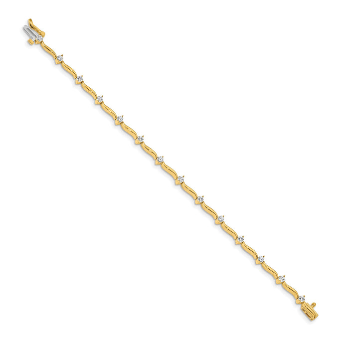 14k 2.6mm Stones Bar Link Tennis Bracelet Mounting-X656