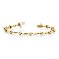 14k 2.6mm Stones Bar Link Tennis Bracelet Mounting-X656