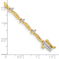 14k 2.6mm Stones Bar Link Tennis Bracelet Mounting-X656