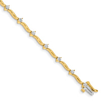 14k 2.6mm Stones Bar Link Tennis Bracelet Mounting-X656