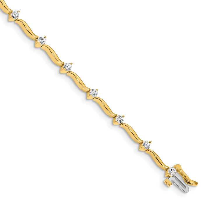14k 2.6mm Stones Bar Link Tennis Bracelet Mounting-X656