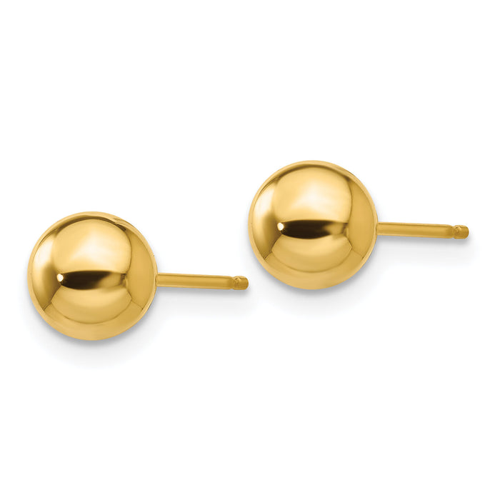 14k Polished 6mm Ball Post Earrings-X6MMG