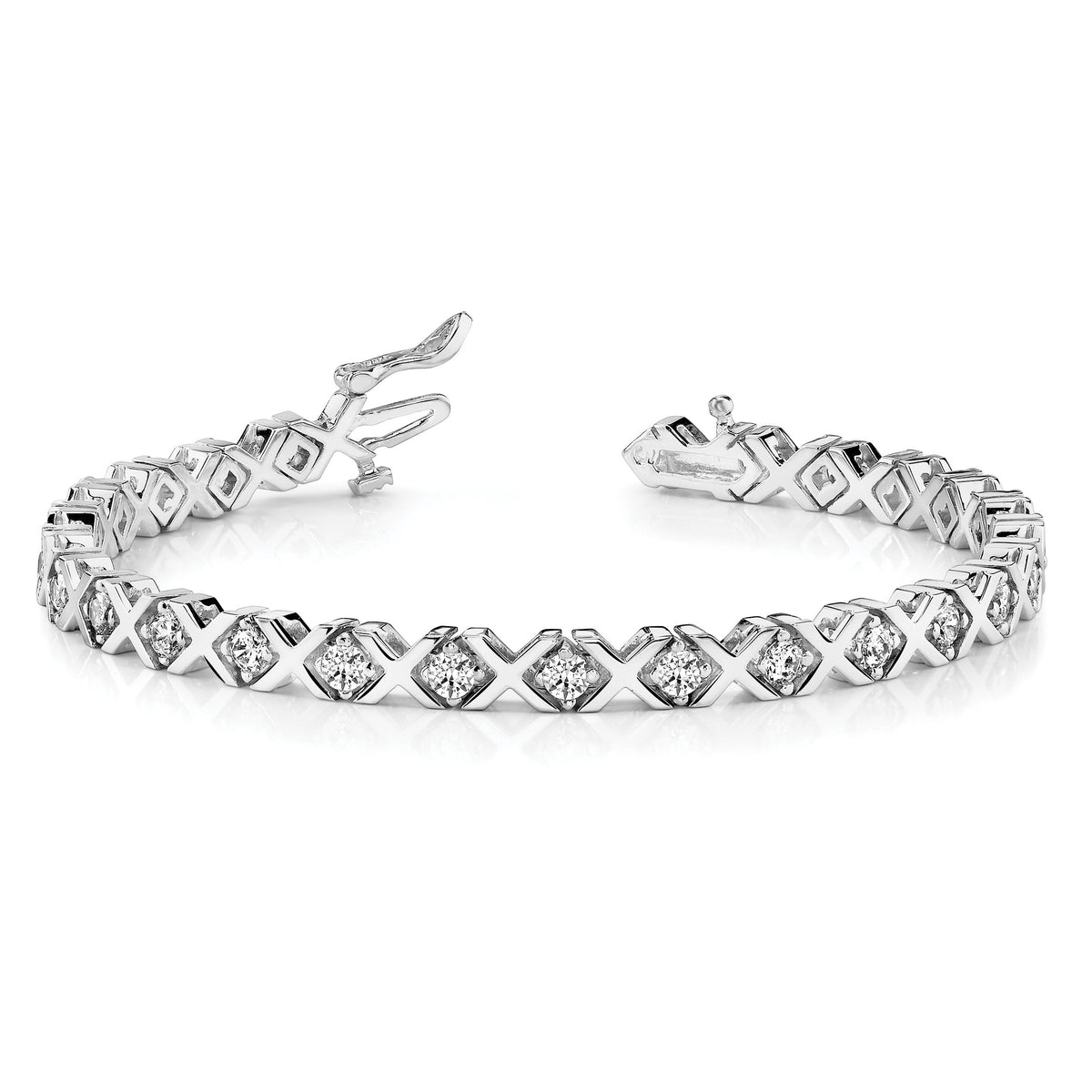 14k White Gold 2.9mm Stones Tennis Bracelet Mounting-X722W