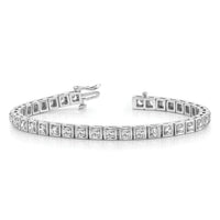 14k White Gold AA Diamond Tennis Bracelet-X755WAA