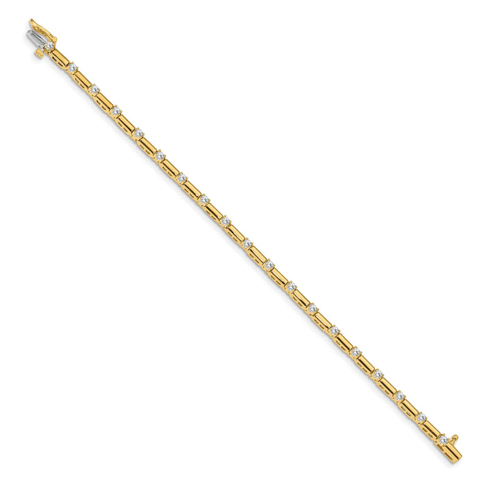 14k 2.4mm Diamond Bar Link Tennis Bracelet Mounting-X762