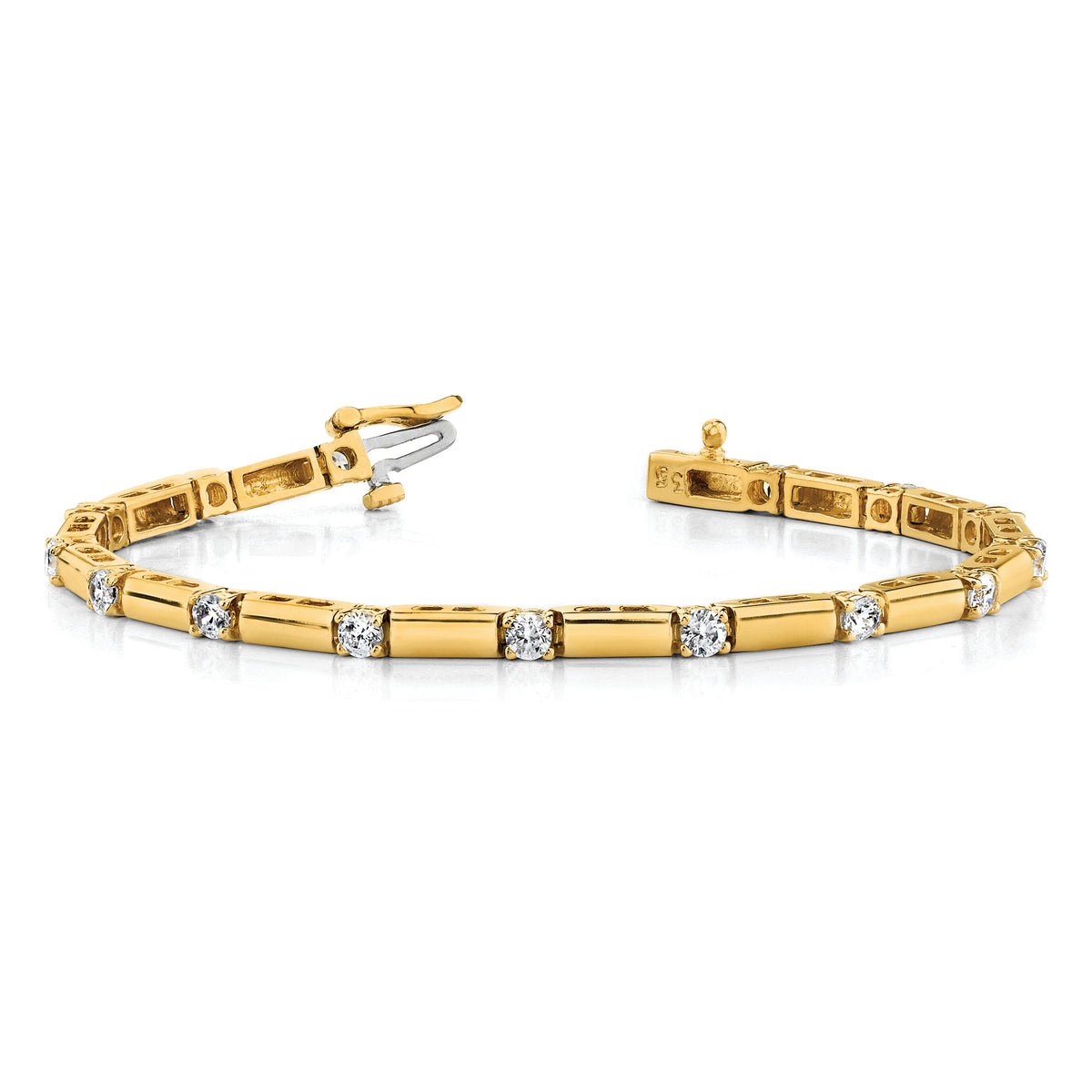 14k 2.4mm Diamond Bar Link Tennis Bracelet Mounting-X762