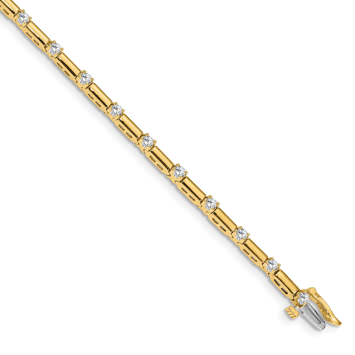 14k 2.4mm Diamond Bar Link Tennis Bracelet Mounting-X762
