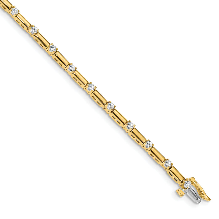 14k 2.4mm Diamond Bar Link Tennis Bracelet Mounting-X762